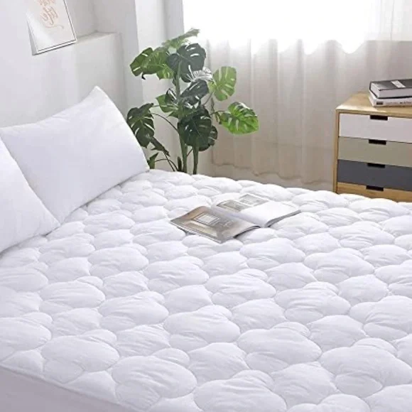 King Size Pillow Top Mattress Cover Cooling Protector Breathable Fluffy - Picture 4 of 6